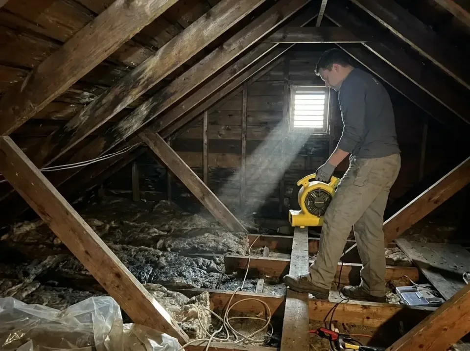attic-water-damage-drying-proc-007 — frequently asked questions, Emergency Water Extraction & 24/7 Flood Response in Plumste…